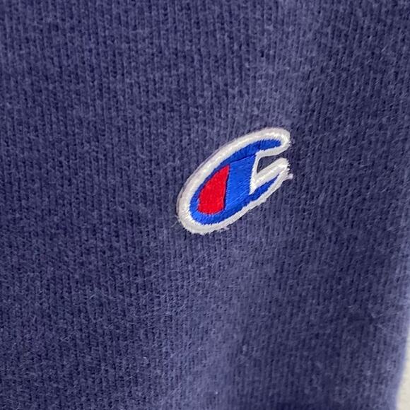 Vintage Y2k Champion Reverse Weave Crewneck Sweatshirt Pullover Spellout Navy L - Picture 5 of 9